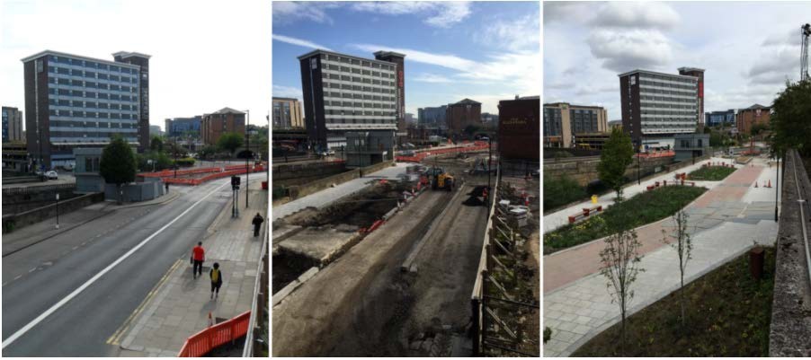 Scheme overview – before and after (Image: Sheffield City Council)
