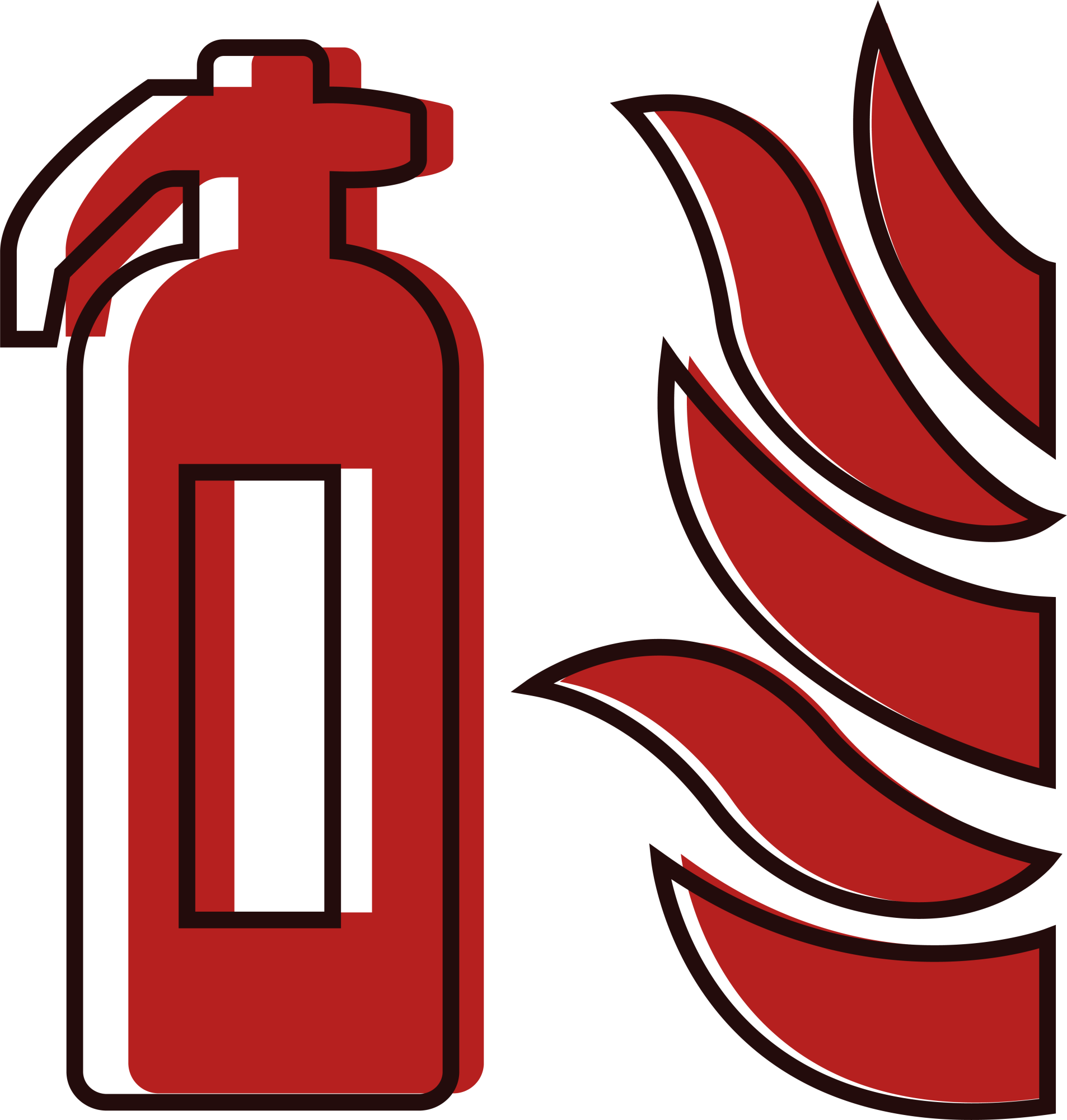 Fire extinguisher and flame