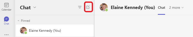 microsoft teams start new chat button circled red