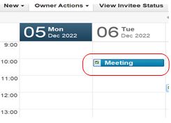 meeting in the calendar, circled red