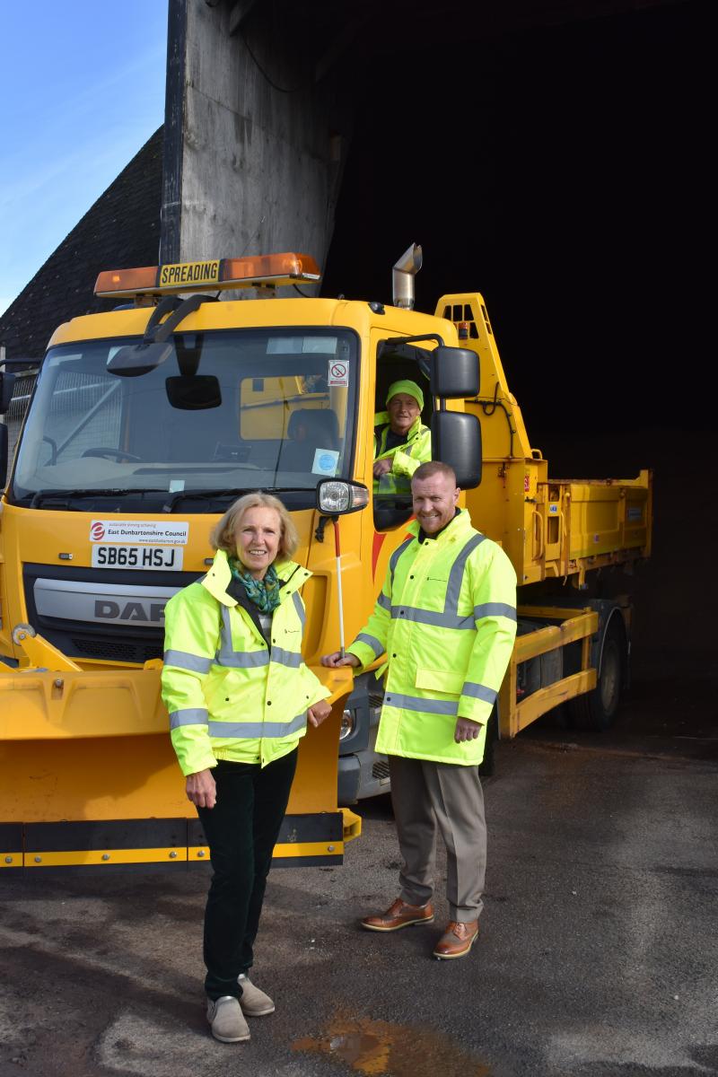Cllr Murray and Thomas with snow plough
