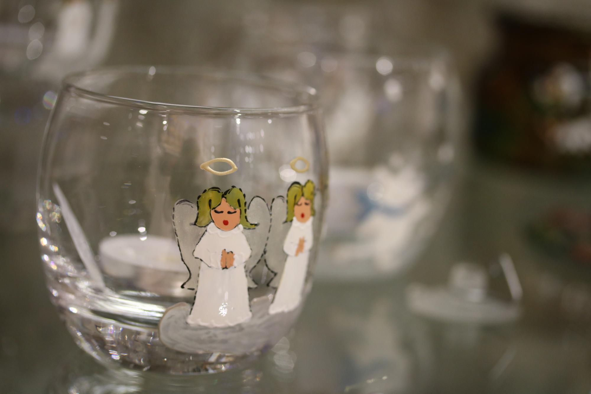Angels on a glass