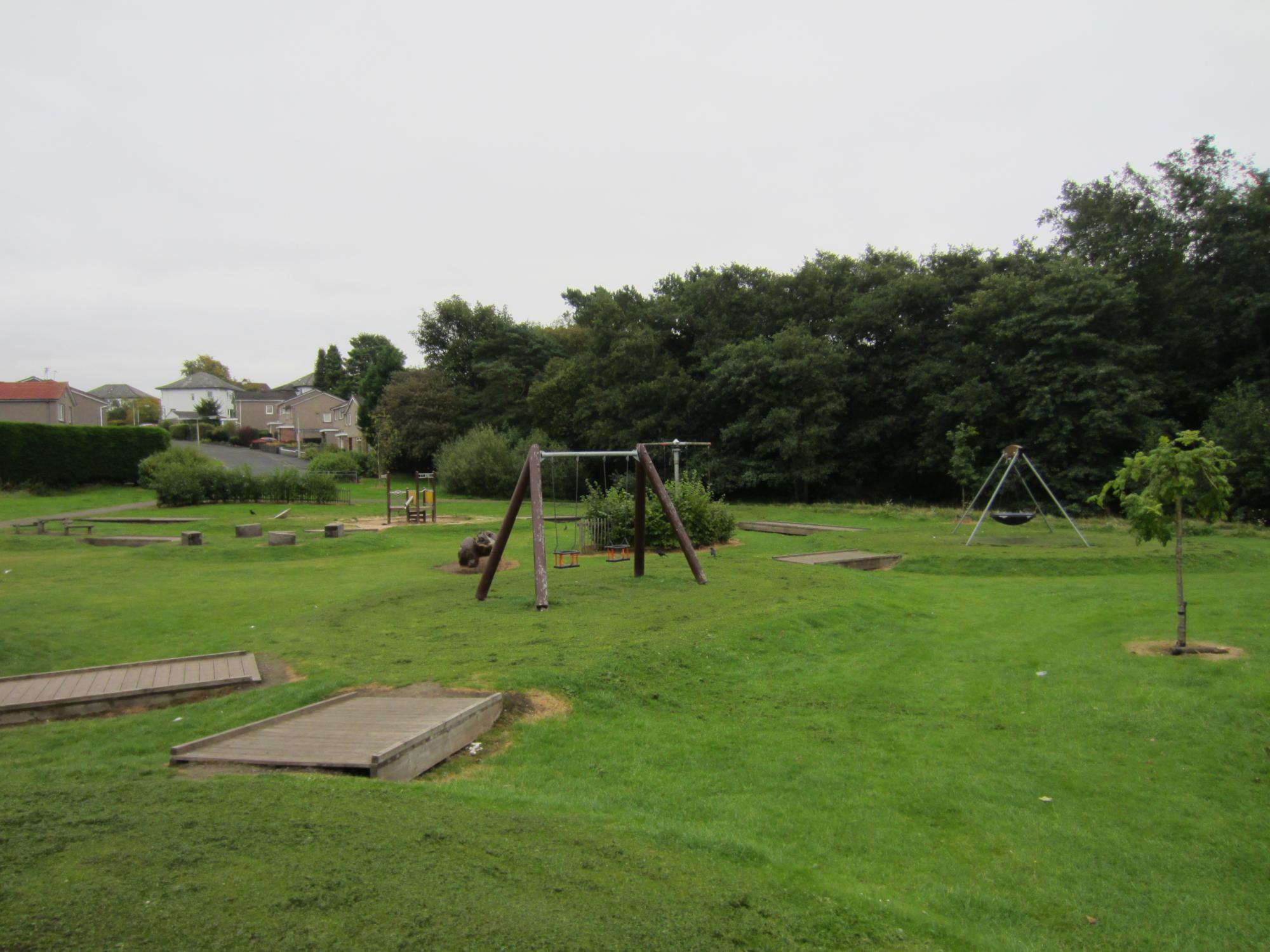 Mosshead Play Area - swing set and other playing equipment