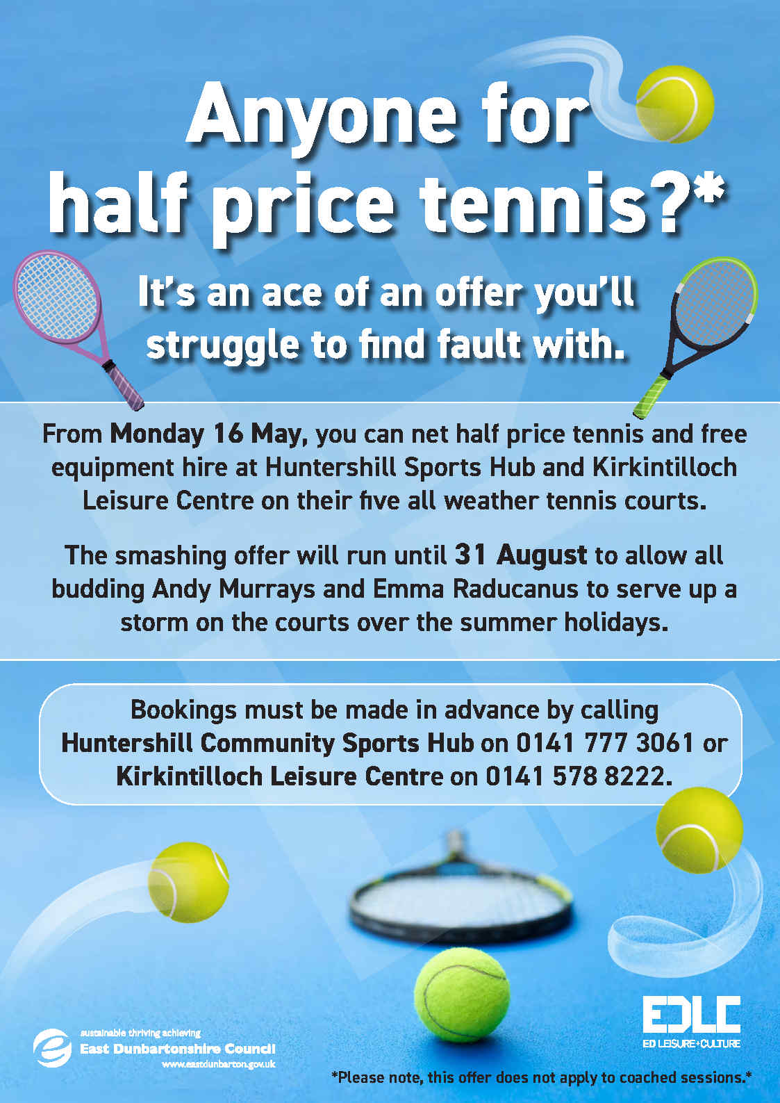 half price tennis poster