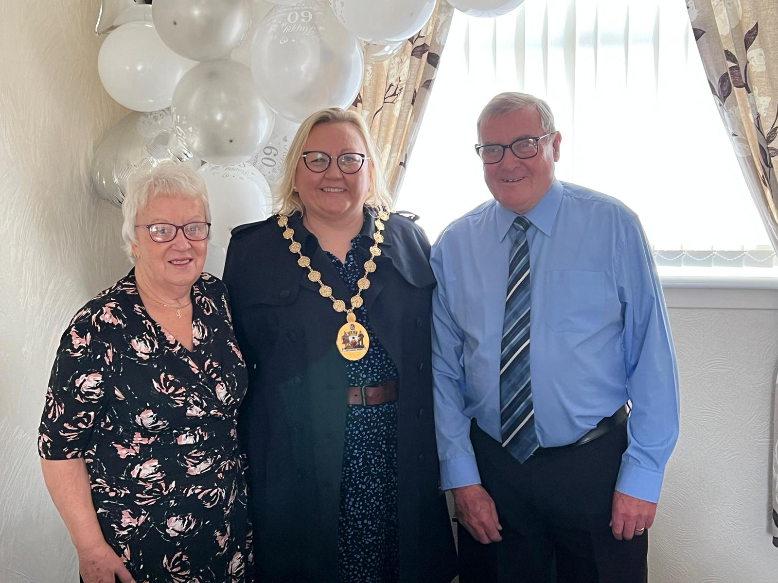 John and Lily McGroarty with Provost Gillian Renwick