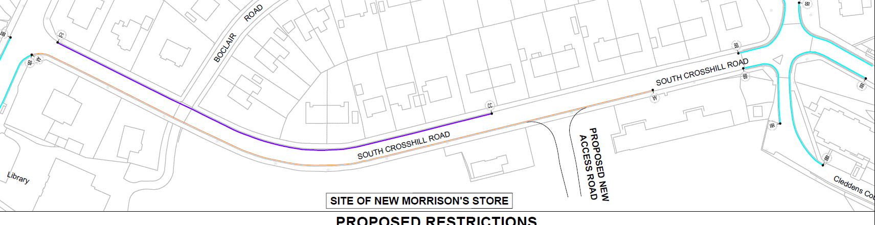 map illustration showing the proposed restrictions at the site of the new morrisons store