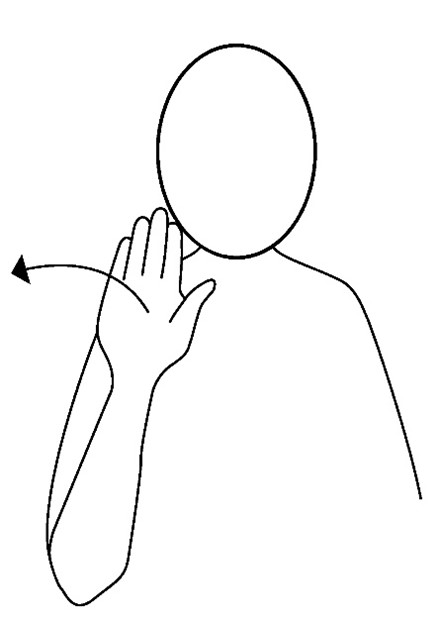 A Makaton Image of a person with a hand waving saying hello.