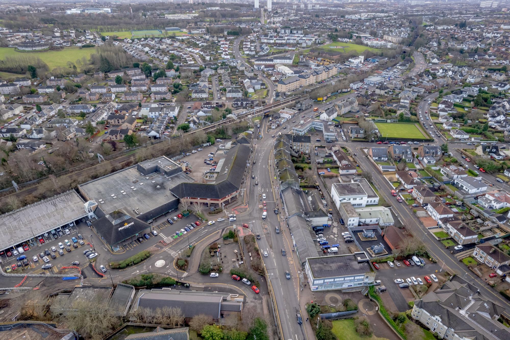 bishopbriggs town centre aerial photo
