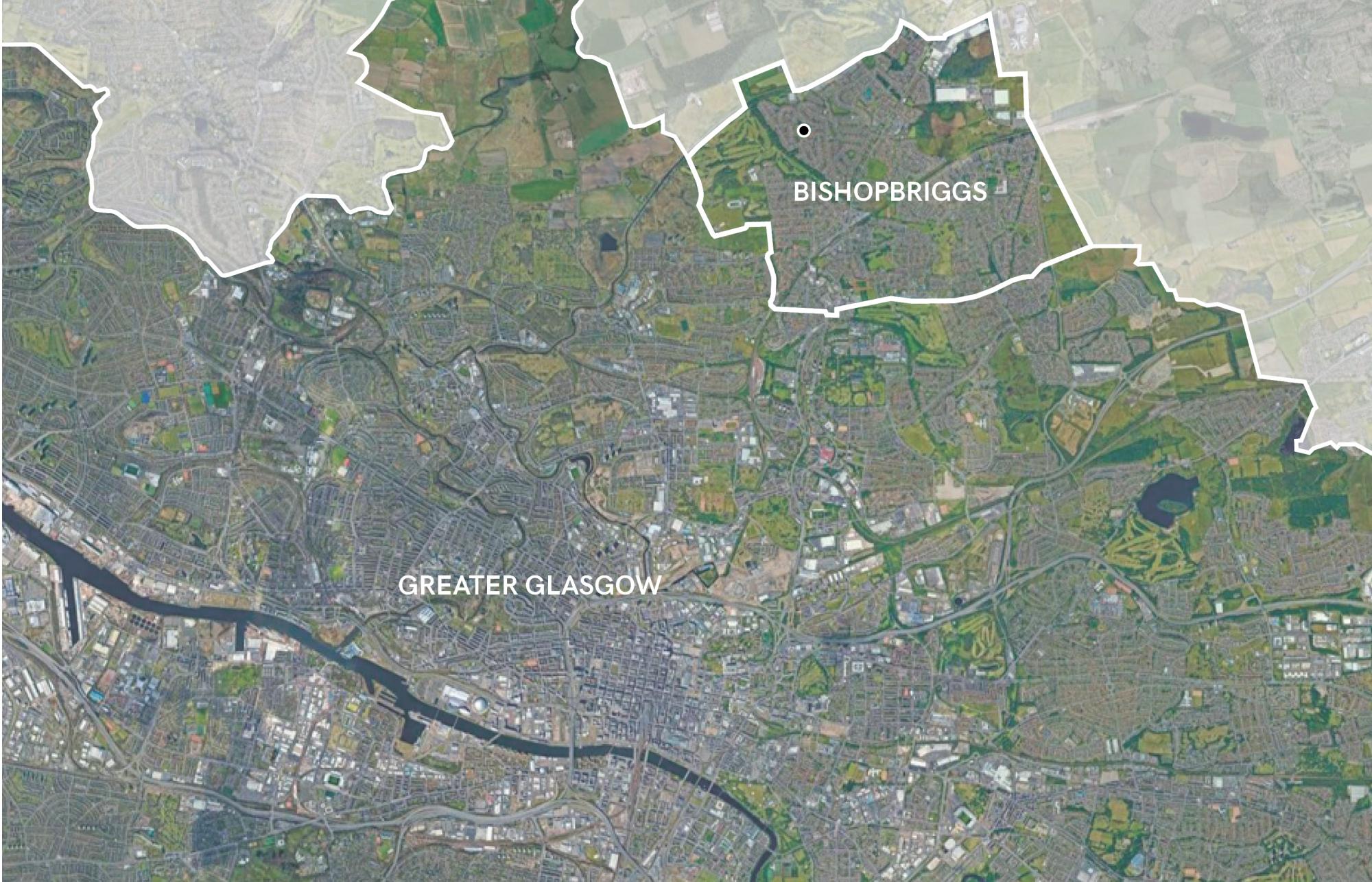 Arial view of Bishopbriggs and Greater Glasgow