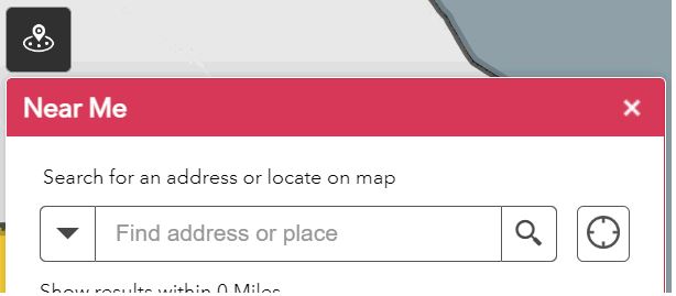 Catchment school map search bar used for entering addresses or places