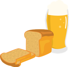 load of bread and pint of lager