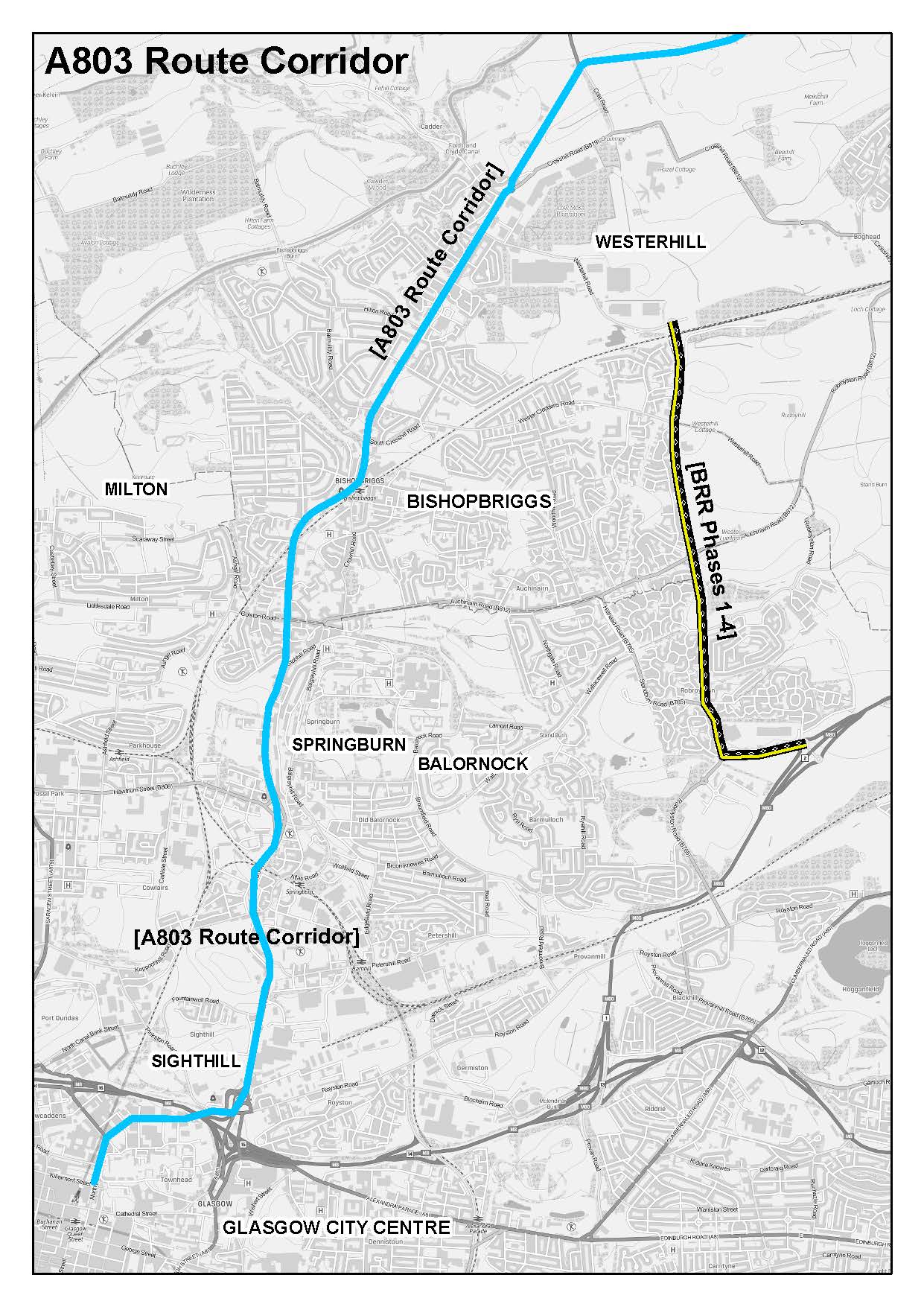 A803 Route Corridor Map 