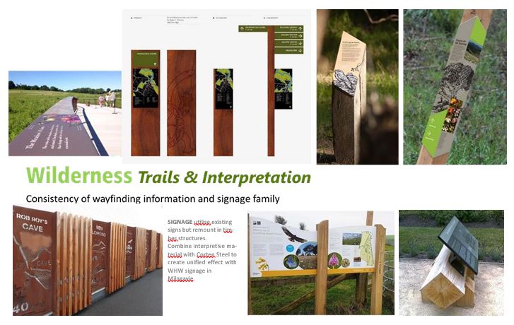 wilderness trails and interpretation poster - consistency of wayfinding information and signage family