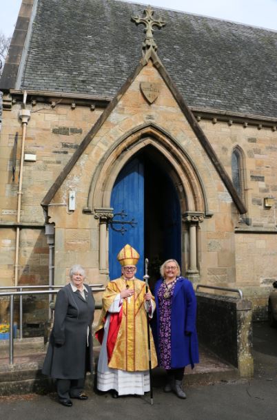 Anne Walker, Rt Rev Kevin Pearson & Provost Renwich at St Cyprian's