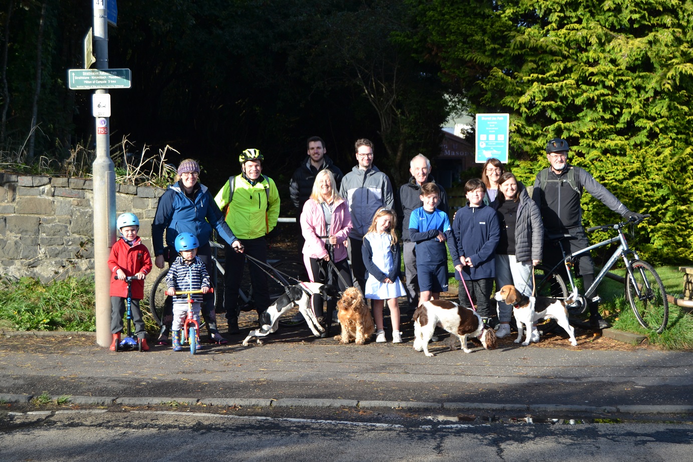 PUTTING THE PATH THROUGH ITS PACES: Cllr Paul Ferretti - Convener of Place, Neighbourhood and Corporate Assets - is pictured with members of the 'Walk, Run, Cycle in and around East Dunbartonshire' group and Christopher McGeough, the Council's Acting Team Leader - Traffic & Transport.