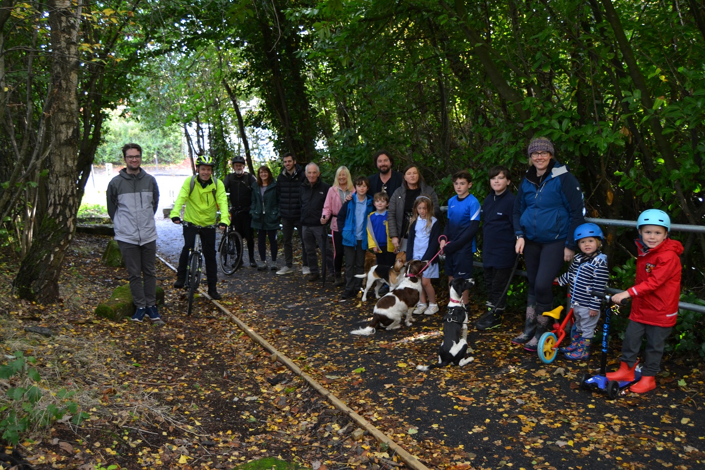 PUTTING THE PATH THROUGH ITS PACES: Cllr Paul Ferretti - Convener of Place, Neighbourhood and Corporate Assets - is pictured with members of the 'Walk, Run, Cycle in and around East Dunbartonshire' group and Christopher McGeough, the Council's Acting Team Leader - Traffic & Transport.