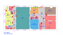 map of lower ground floor Lenzie public hall