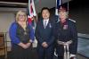 Provost Gillian Renwick with Mr Ah Yee Shek and Mrs Jill Young MBE