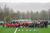 Kids and coaches on the football pitch at the new Lennoxtown Sports Facility