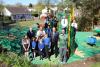 Teachers, pupils and Councillor Ferretti in the play park